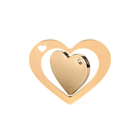My Family TwoGether Double Heart ID Tag in Gold-Plated Brass