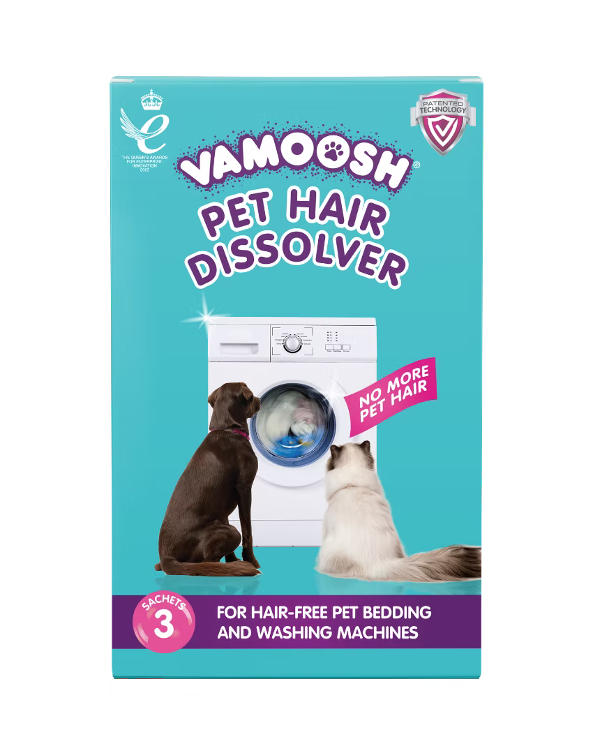 Vamoosh Pet Hair Remover for Washing Machines - 3 X 100g (3 Washes) - Pet Hair Dissolver for Dog and Cat Hair Removal