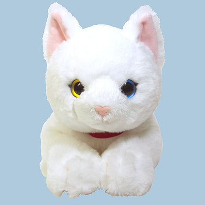 LYING CAT STUFFED TOY ODD-EYED WHITE CAT Medium
