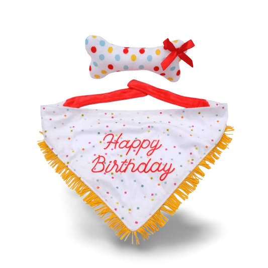 ZIPPYPAWS BIRTHDAY BANDANA & BONE